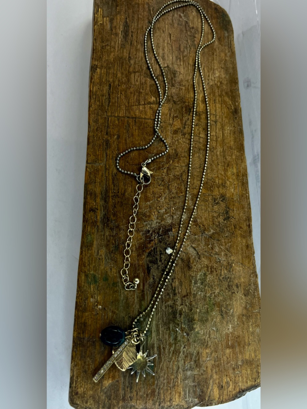 Layered Sun Charm Pendant Necklace in Gold